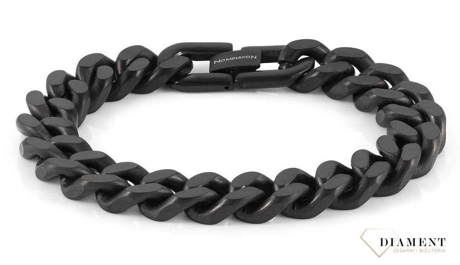 Męska bransoletka Nomination Italy wykonana z najwyższej jakości stali szlachetnej z wykończeniem PVD w kolorze głębokiej czerni. Ponadczasowy design w postaci kultowego łańcucha (1).jpg